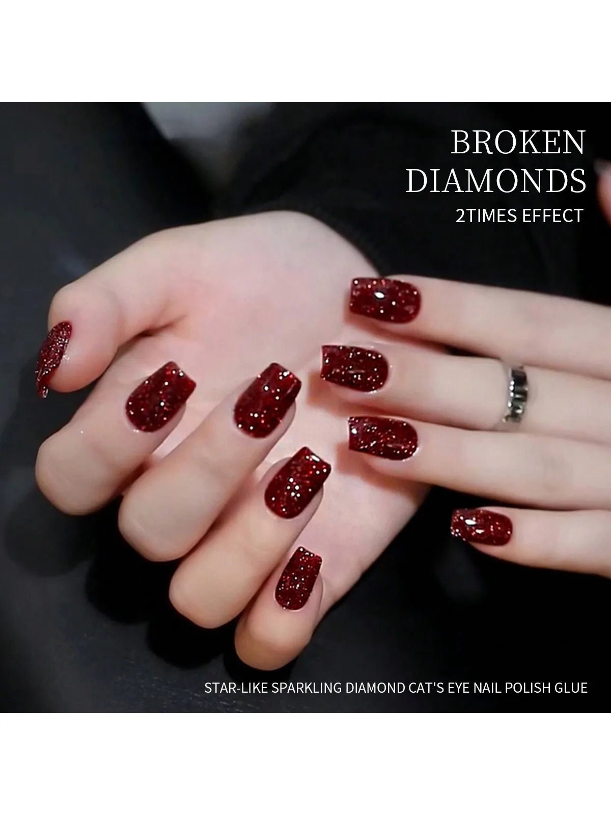 15ml Broken Diamond Halloween Christmas Nails Gel Nail Polish Adhesive Burst Flash Maillard Broken Diamond Adhesive