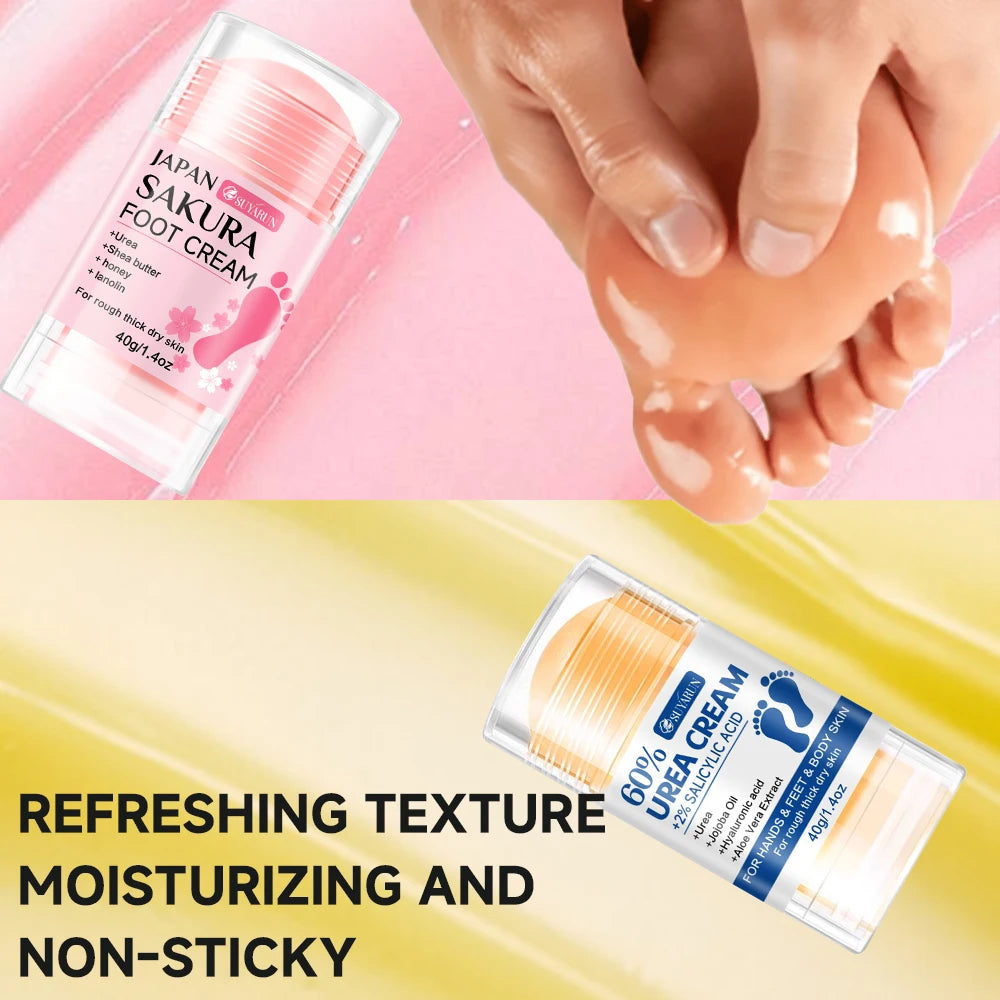 SUYARUN 60% Urea Foot Cream Stick - Moisturizing & Exfoliating, Cracked Heel Repair, Deep Hydration for Dry Feet, Long protect.
