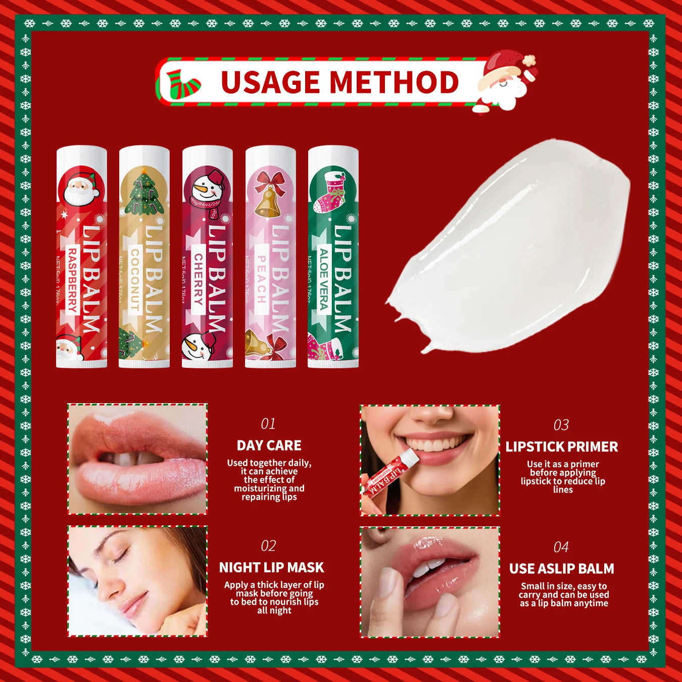 20 pieces/box Christmas lipstick Set Christmas Socks Filler Christmas Gift Long lasting Moisturizing Gloss Non greasy -5 flavors