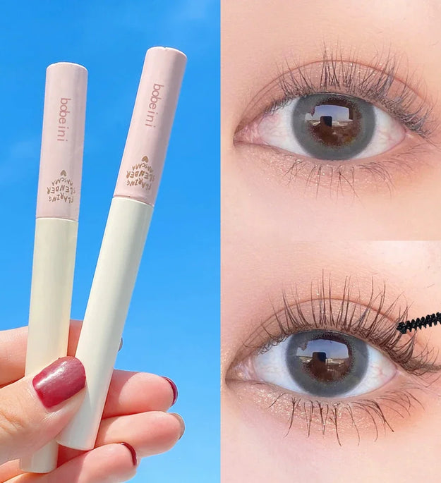 Silk Fiber Curling Mascara, Ultra-Fine Brush, Lengthening & Volumizing, Waterproof, Smudge-Proof, Long-Lasting, Unisex, Eye Safe