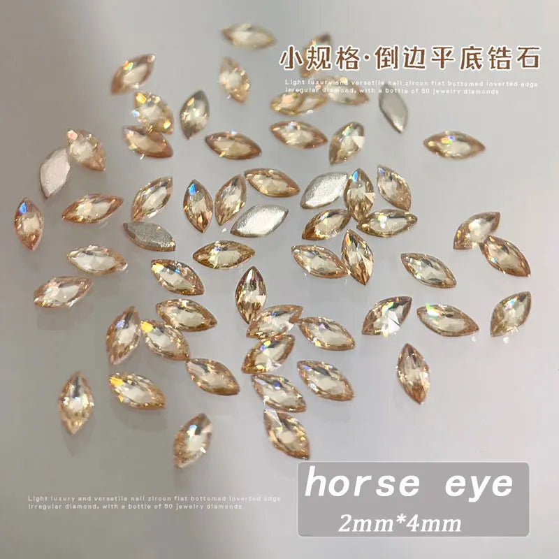 100pcs Shiny Zircon Rhinestones Nail Charms 1.5*3mm Mini Rhombic Nails Gemstones Flatback Nail Art Craft Diamonds Decoration GT5