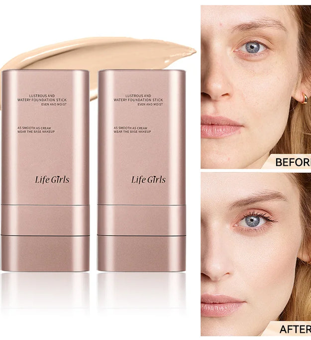 Clear and Moisturizing Foundation with a Natural Glow, Hydrating, Bling, Radiance, Thin and Lightweight Double-Ended Makeup Foundation That Can Be Rotated for Easier Application, with Its Own Brush for Waterproofing, Making I