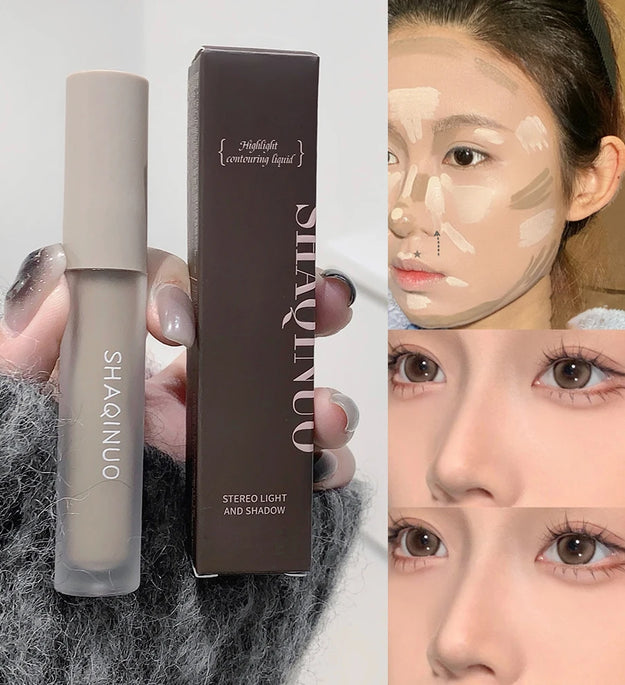Facial Liquid Contour Stick Concealer Contouring 3D Cement Grey Nose Shadow Cream Brighten Highlighter Bronzer Concealer Makeup