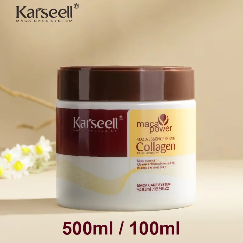 Karseell Collagen Hair Treatment Deep Repair Conditioning Argan Oil Hair Mask Essence for Dry Damaged Hair 100ml/500ml - BlissFully
