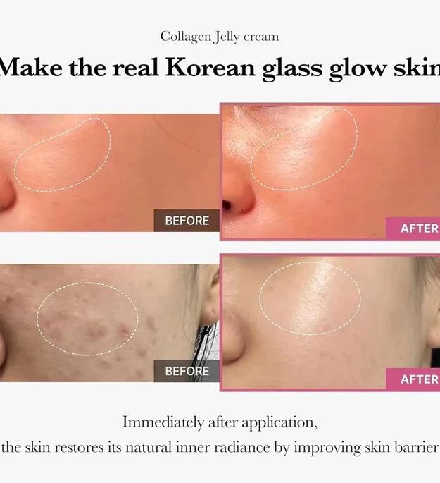 100g Jelly Face Cream Collagen Soft SPA Nourishing Moisturize Face Shrinks Pores Remove Comedones Jelly Essence Korean Skin Care - BlissFully