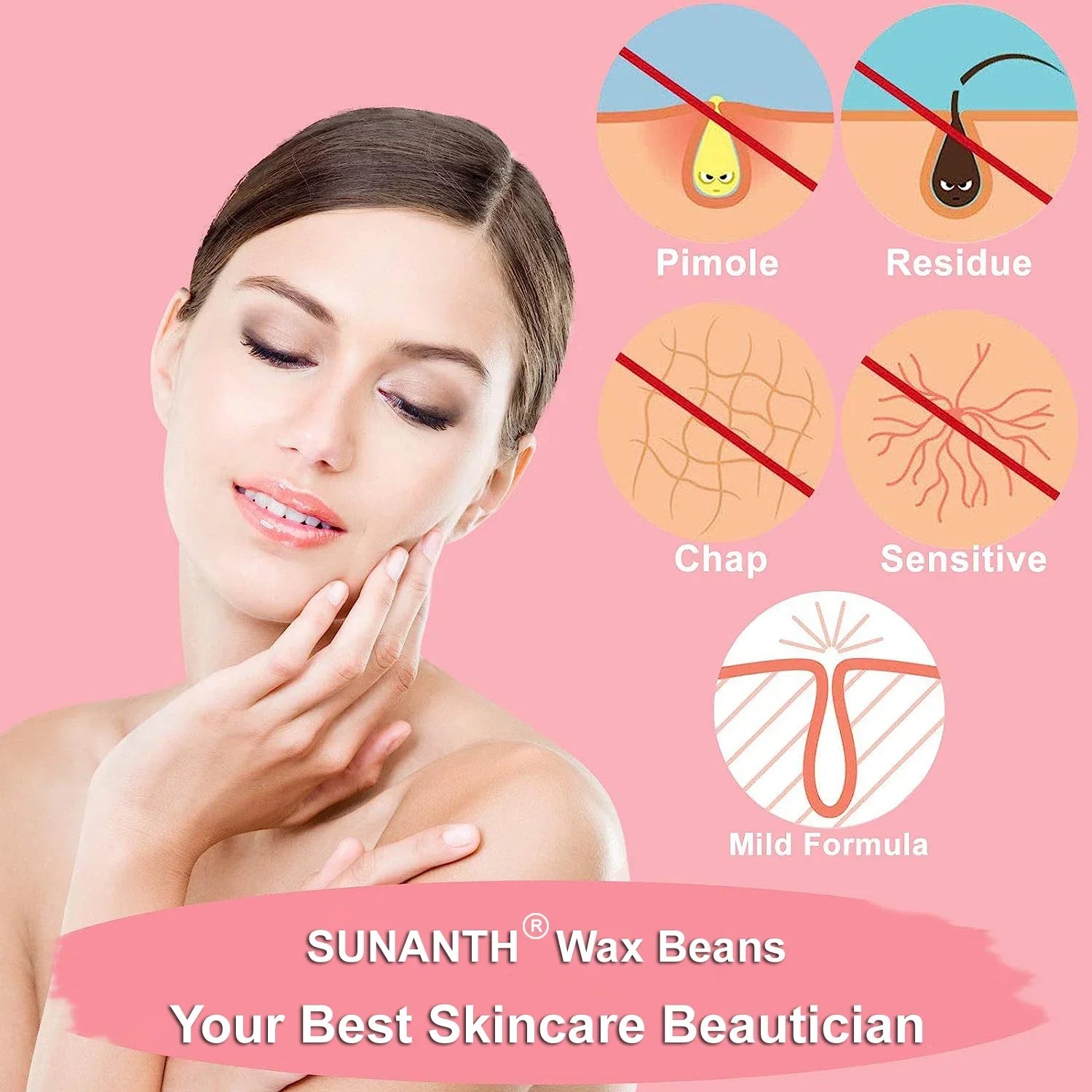 1000g 500g Waxing Wax Beans For Hair Removal Full Body Hot Film Hard Depilatory Wax Beads For Wax Heater Machine Hard Wax Beans