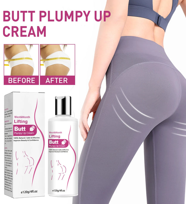 West Month Buttocks Firming Cream with Maca Root and Shea Butter Toning Hydrating Lift Enhancing Massage Cream for Women 120g
