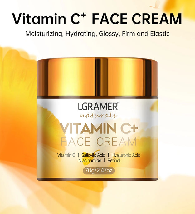 Vitamin C Face Cream Retinol Smooth Wrinkle Moisturizing Firming Hyaluronic Lightening Repairing Smooth Skincare Whitening Cream - BlissFully