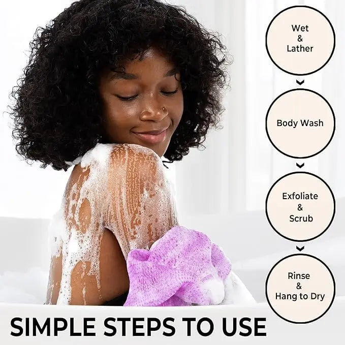 Authentic African Loofah with Knotted Handle - African Scrubber Bath Loofah Exfoliating Loofah Suitable for Shower Use - 2-Pack