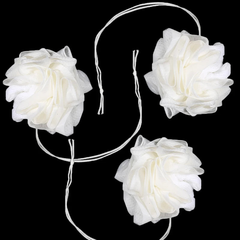 2-In-1 Bath Ball Towel Loofah With Drawstring Closure For Soap Soft Exfoliating Mesh Shower Sponge Skin Care Bathing Tool