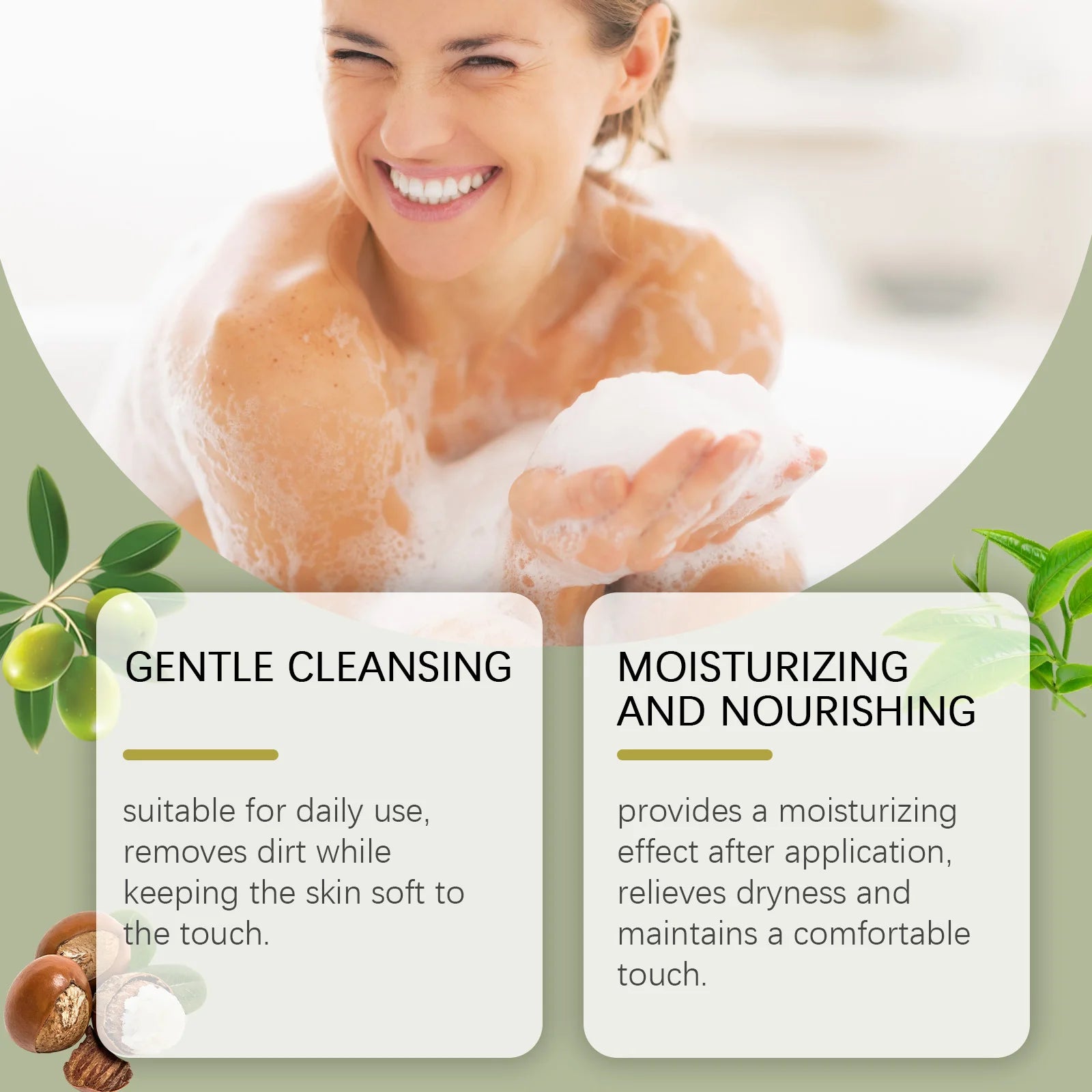 Green Tea Soap Oil Control Reduce Dryness Remove Dead Skin Deep Cleansing Moisturizing Refreshing Anti Acne Smooth Bath Bar Soap