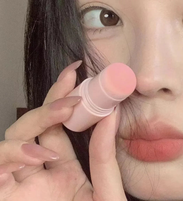 Double-ended Blush Stick Soft Face Brightening Contouring Shadow Blusher Powder Peach Pink Cheek Tint Korean Makeup Cosmetics