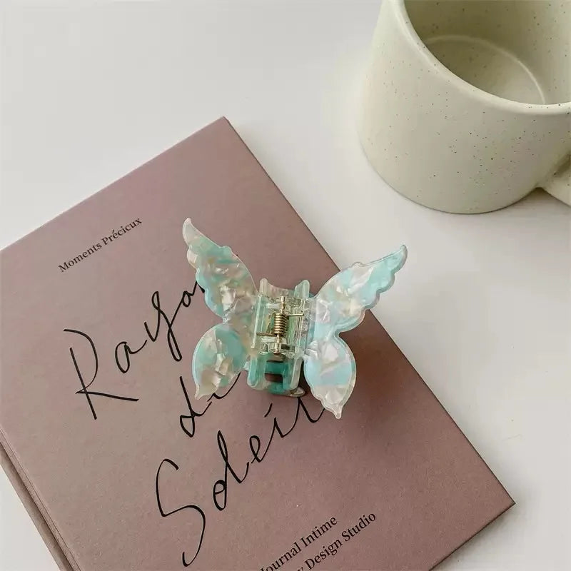 Super Fairy Three-Dimensional Butterfly Half-Tied Hair Back Of The Head Acetate Clip Hair Accessories For Women - BlissFully