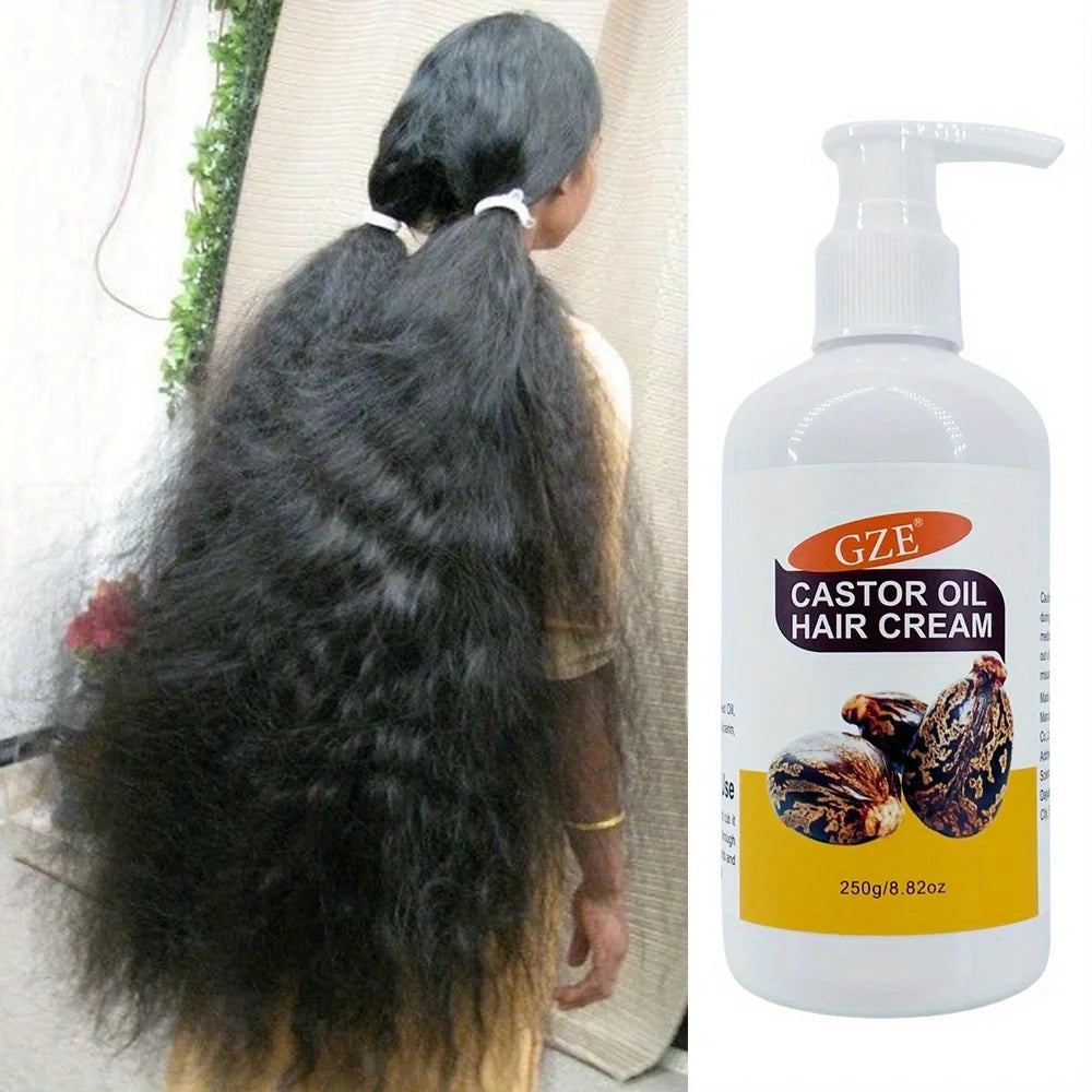 GZE Castor Oil Hair Cream Deep Conditioning Strong Hair For Frizzy Dry Hair