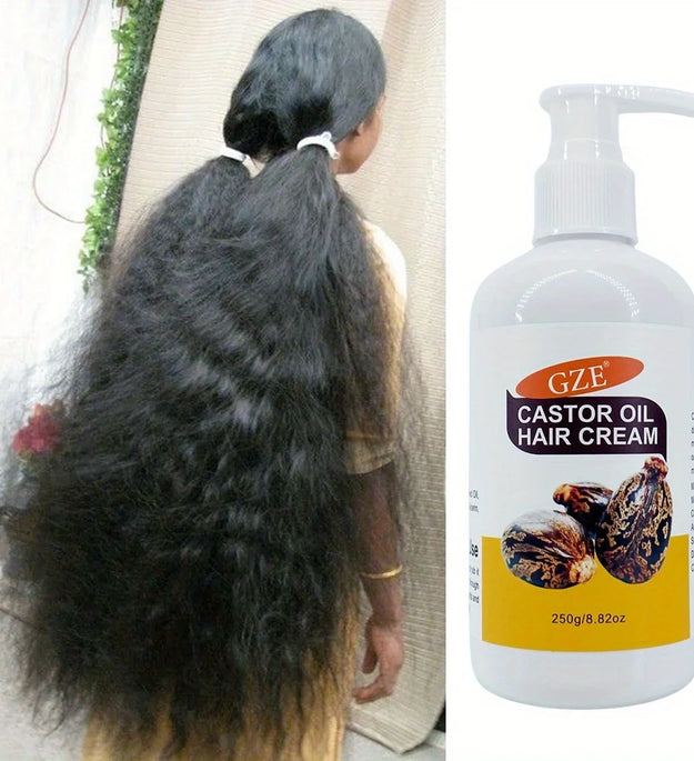 GZE Castor Oil Hair Cream Deep Conditioning Strong Hair For Frizzy Dry Hair