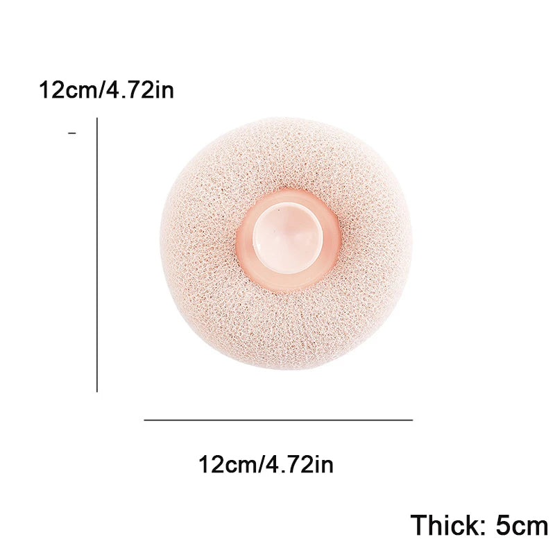 Exfoliating Bath Loofah Sponge with Suction Cup, Deep Cleansing Body Scrubber for Shower, Reusable Back Strap for Men & Women