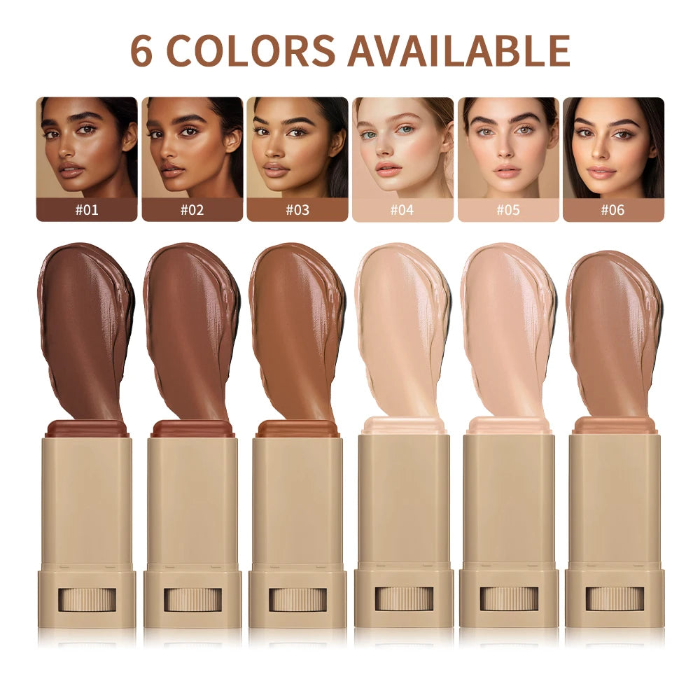 Skin Tint Stick Waterproof Nourishing Solid Tinted Serum Foundation Skin Tint Balm Face Tinted Face Contour Stick Makeup - BlissFully