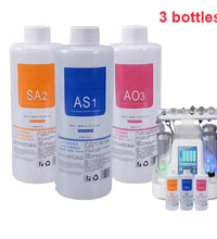 3 Bottle AS1 Hydro Aqua Peel Solution Facial Skin Care Face Serum For Hydra Dermabrasion Small Bubble Machine Skin Deep Cleaning - BlissFully