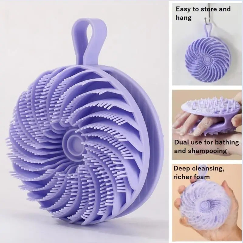 Silicone Body Scrubber Loofah Double-Sided Bath Brush Shower Scrubber And Scalp Massager Shampoo Brush For Kids Women Men