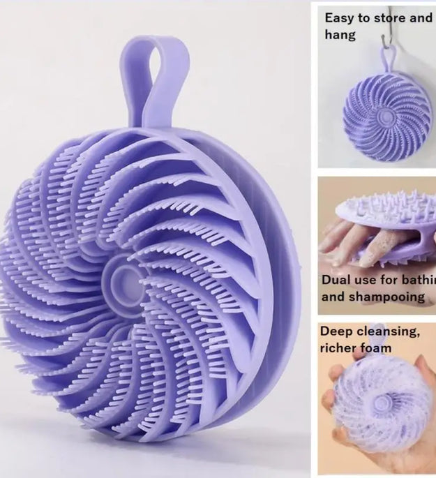 Silicone Body Scrubber Loofah Double-Sided Bath Brush Shower Scrubber And Scalp Massager Shampoo Brush For Kids Women Men