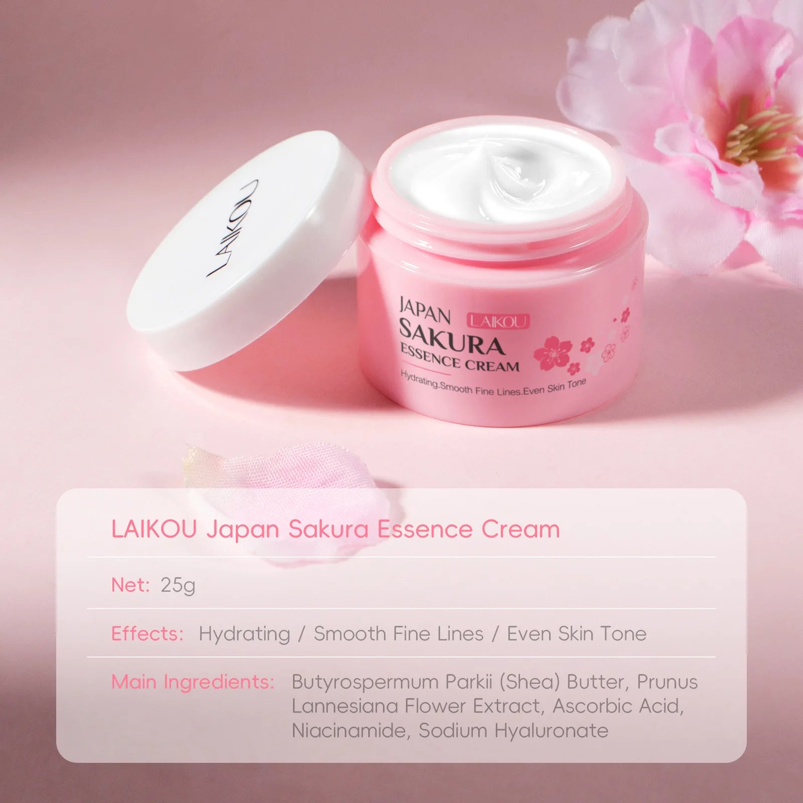 Laikou Sakura Essence Face Cream Anti-aging Remove Wrinkles Rich Cream Moisturizing Facial Serum Day Cream Winter Skincare