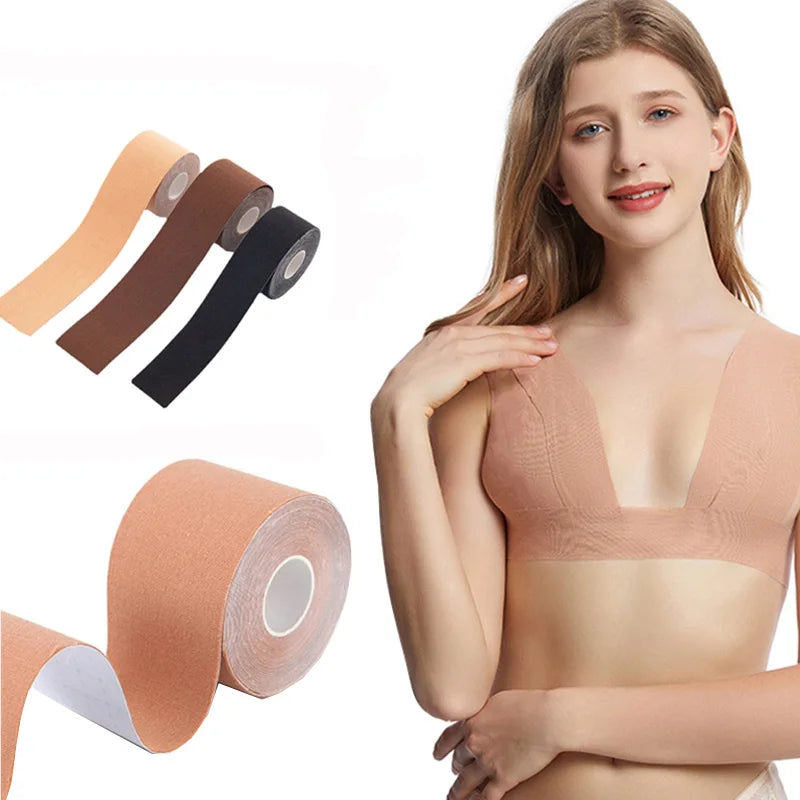 HaleyChan Boob Tape Bras for Women Adhesive Invisible Chest Nipple Pasties Covers Breast Lift Tape Push Up Bralette Sticky-1pcs