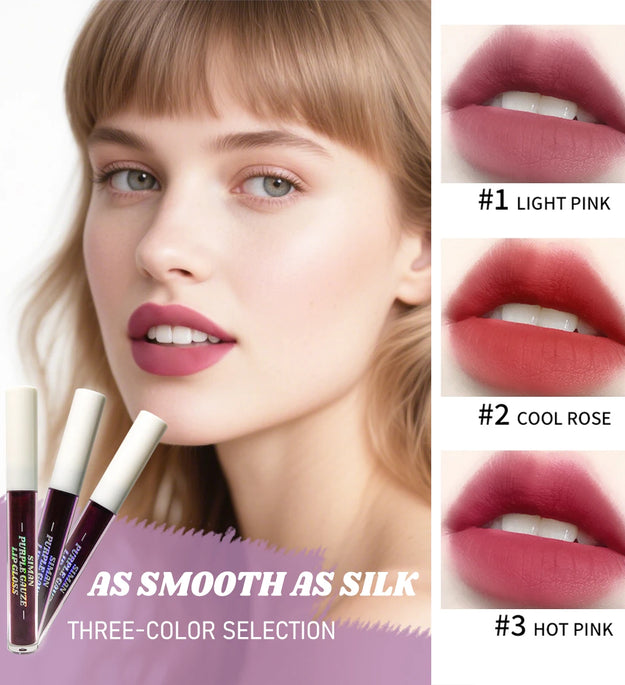Tear-drop style lip gloss, water-resistant matte liquid lip color, rose pink, does not stick to the cup, quick-drying makeup