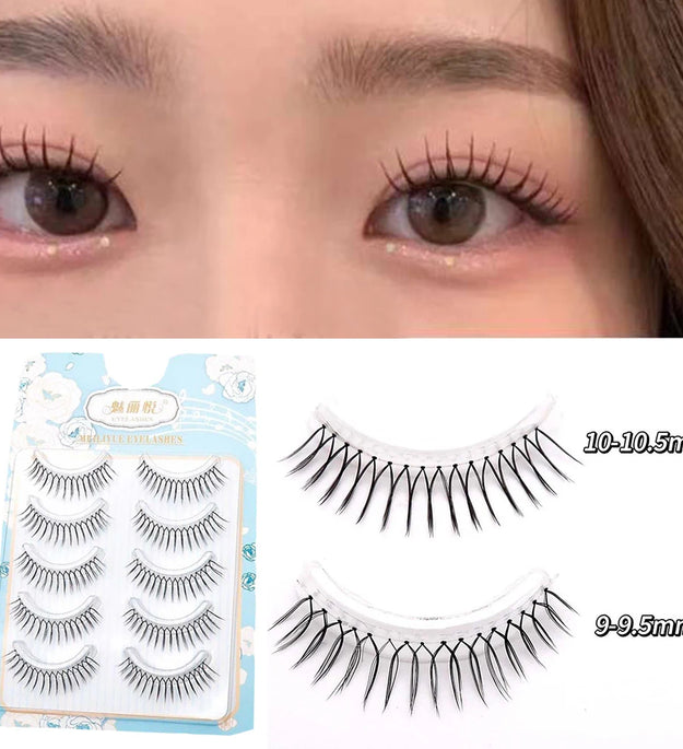 Individual Noglue Fake Eyelashes Artificial Magnetic Idol Lashes Girl Group Eye Nature Lash Extension Cosplay Cosmetics Anime