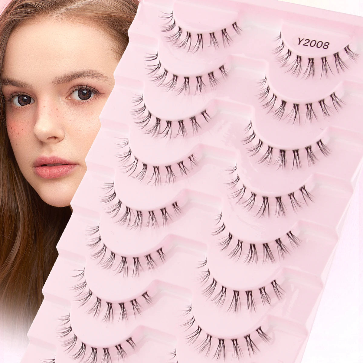 YSDO Natura Cat Eye Lashes 3/10 Pairs Faux 3d Mink Eyelashes Reusable Fake Eyelashes Tools Soft Wispy False Lashes maquillaje