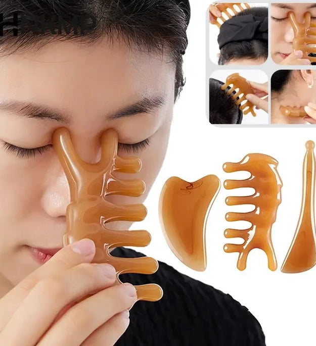 Skin Scraping Resin Guasha Massage Board Face Eye SPA Massager Plate For Neck Back Body Legs Hands Promote Blood Circulation