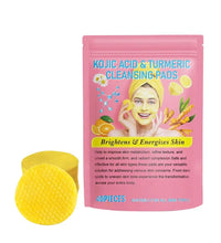 40/50pcs Turmeric Kojic Acid Cleansing Pads Exfoliating Pads Facial Sponges For Cleansing Exfoliating Daily Cleansing Skin Care - BlissFully