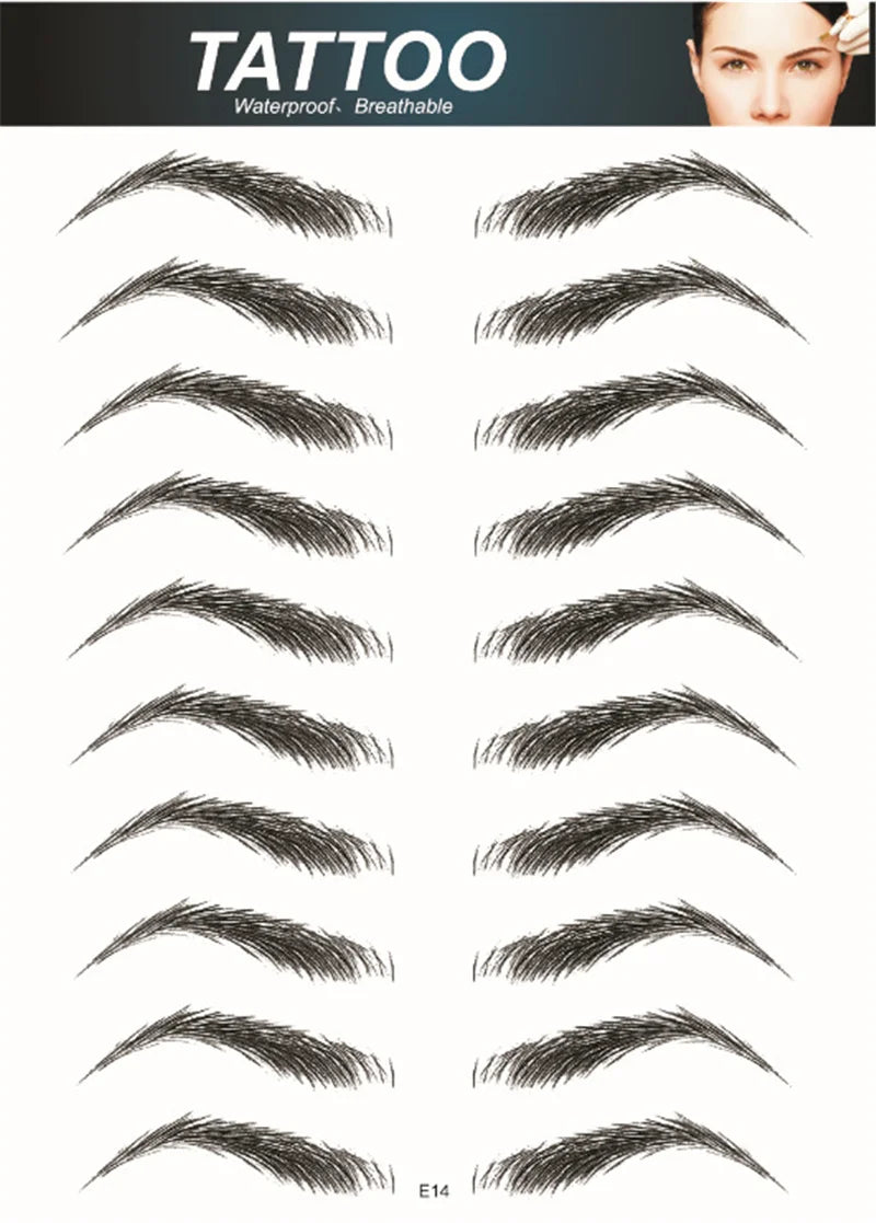4D Hair Like Eyebrows Makeup Waterproof Eyebrow Tattoo Sticker Long Lasting Natural Fake Eyebrow Stickers Cosmetics 10 pairs 1PC