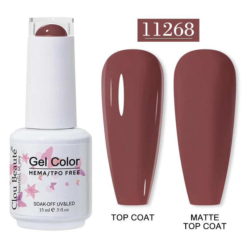 Clou Beaute 15ml HEMA TPO FREE Gel Nail Polish Vernis Semi Permanent UV Nail Art Varnish Lakiery Hybrydowe Manicure Gel Polish