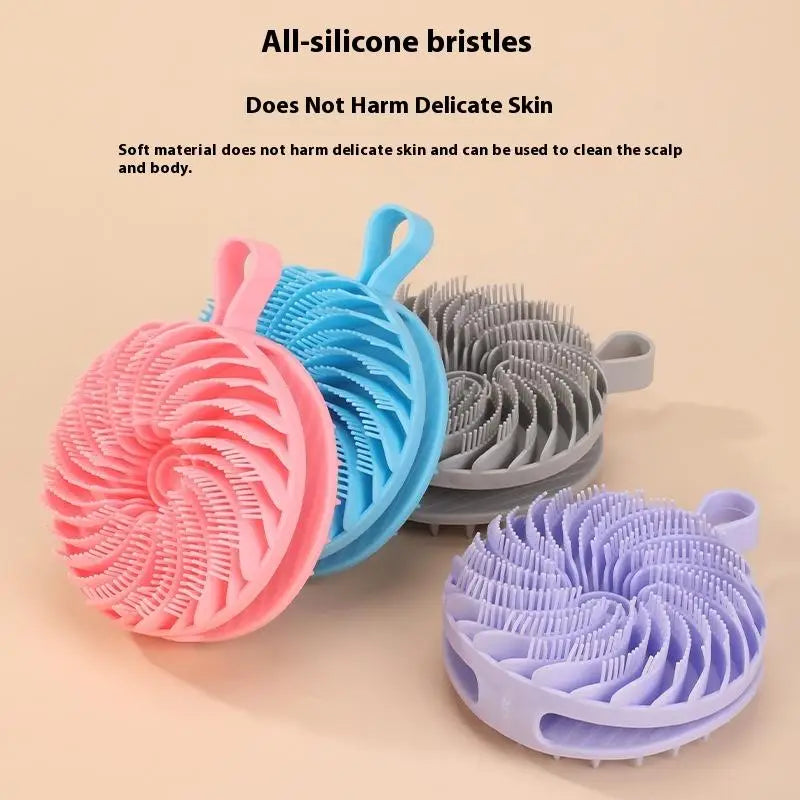 Silicone Body Scrubber Loofah Double-Sided Bath Brush Shower Scrubber And Scalp Massager Shampoo Brush For Kids Women Men