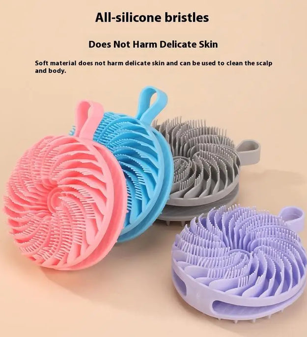 Silicone Body Scrubber Loofah Double-Sided Bath Brush Shower Scrubber And Scalp Massager Shampoo Brush For Kids Women Men