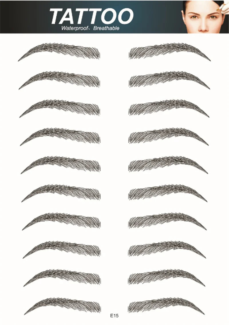 4D Hair Like Eyebrows Makeup Waterproof Eyebrow Tattoo Sticker Long Lasting Natural Fake Eyebrow Stickers Cosmetics 10 pairs 1PC