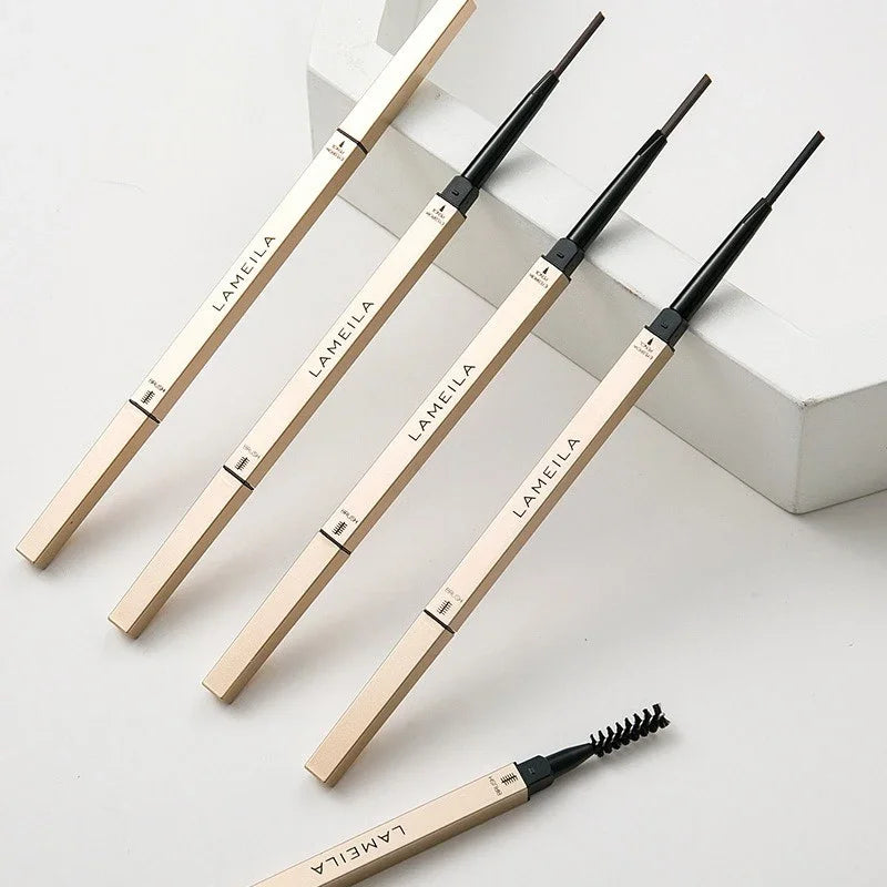 5 Color Waterproof Matte Eyebrow Pen Makeup Double Head Long Lasting Brown Non-Smudged Eye Brow Pencil Tint with Brush Cosmetics