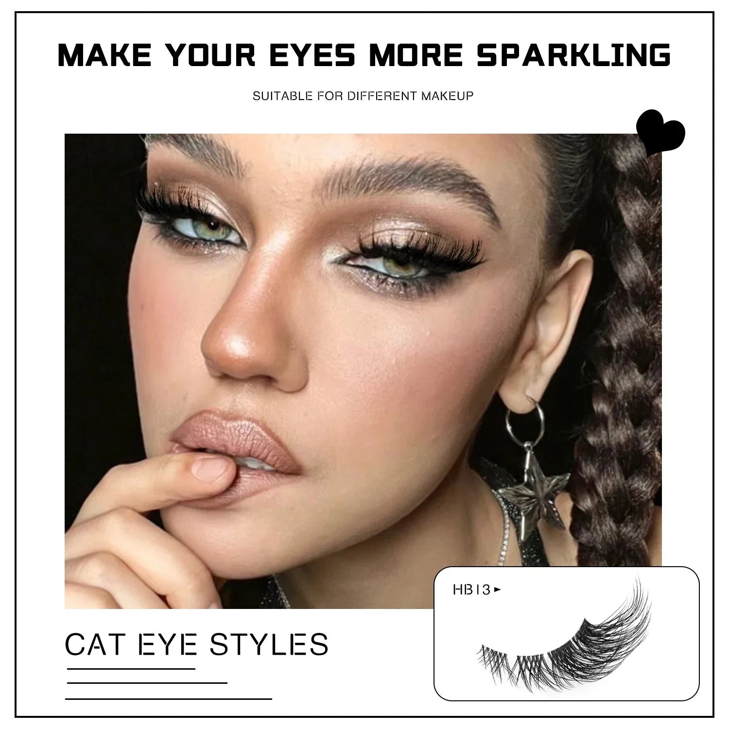 False Eyelashes Cat Eye Lashes Natural Long Half Eye Lashes Short Wispy Clear Band Lashes 3D Faux Mink Lash Multipack