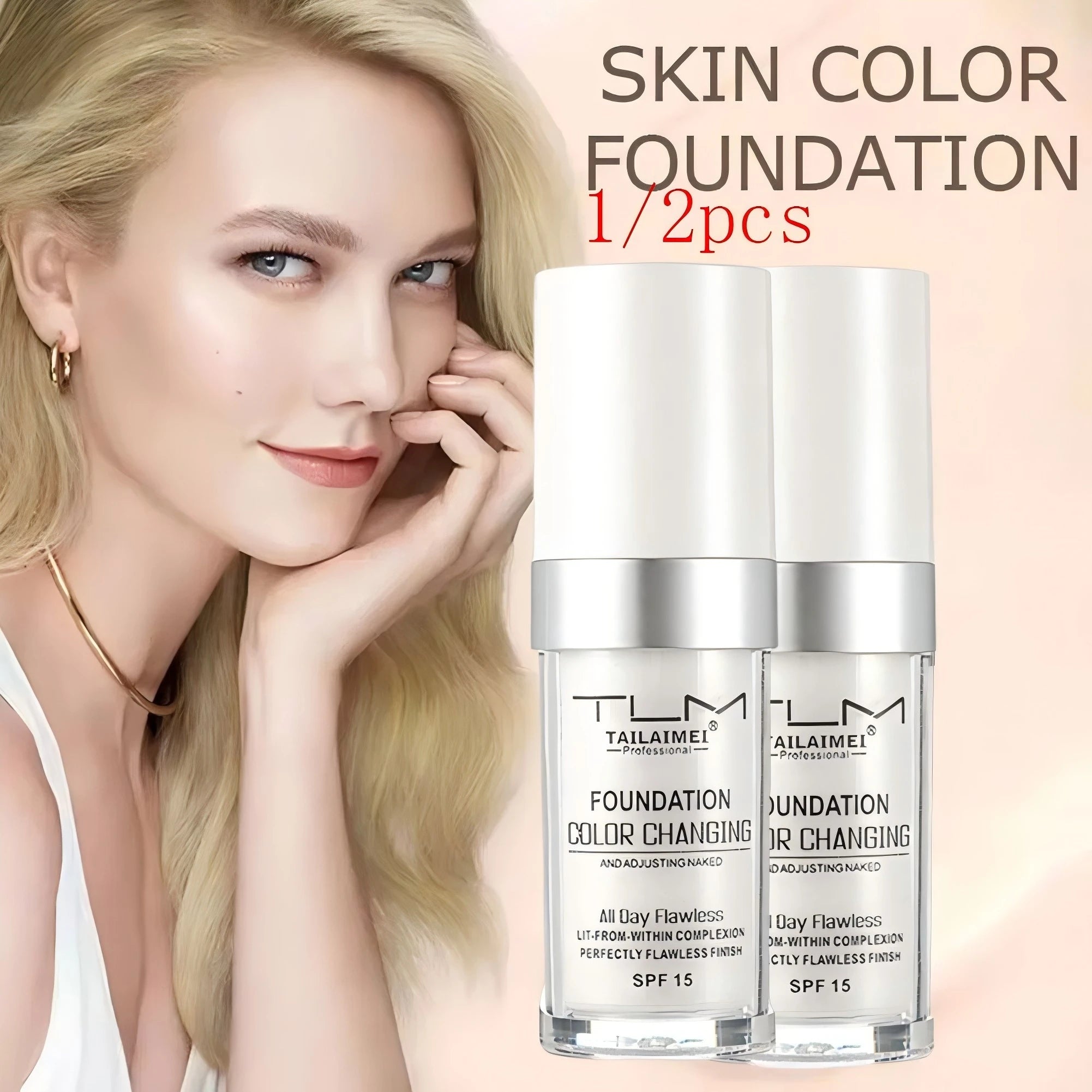 30ml Foundation with Universal Tint Light Sheer Coverage Sunscreen Rejuvenates Hydrates Skin Tinted Moisturizer 1/2pcs