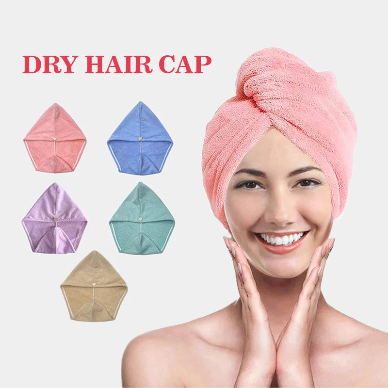Microfiber Hair Towel Wrap for Women, Shower Spa Head Wrap Hair Drying Hat Turban Microfiber Terry Dry Absorbent Quick Dry Hair - BlissFully