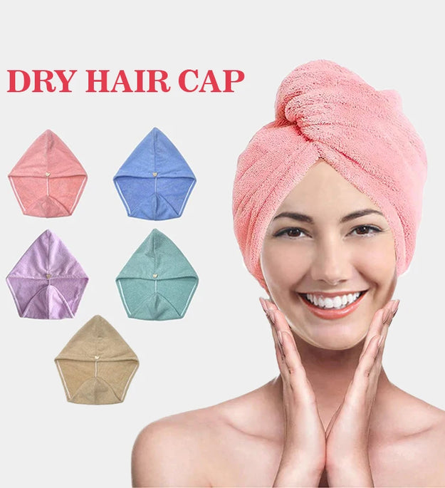 Microfiber Hair Towel Wrap for Women, Shower Spa Head Wrap Hair Drying Hat Turban Microfiber Terry Dry Absorbent Quick Dry Hair - BlissFully