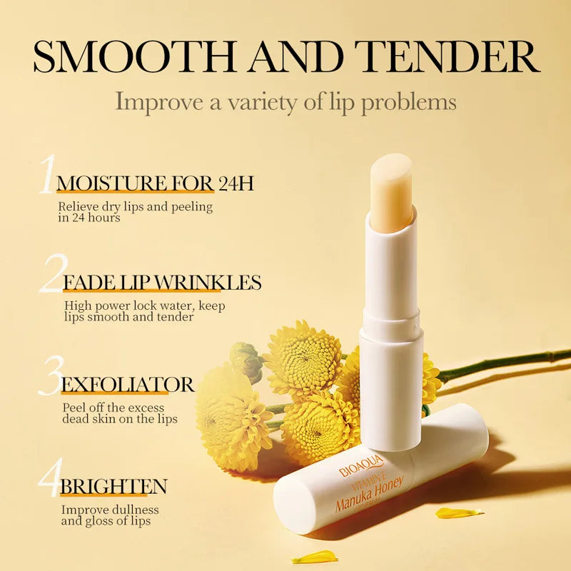 BIOAOUA Vitamin E Honey Lip Balm Moisturizing Anti Cracking Nourishing Nourishing Lipstick Lips Skin Care Products
