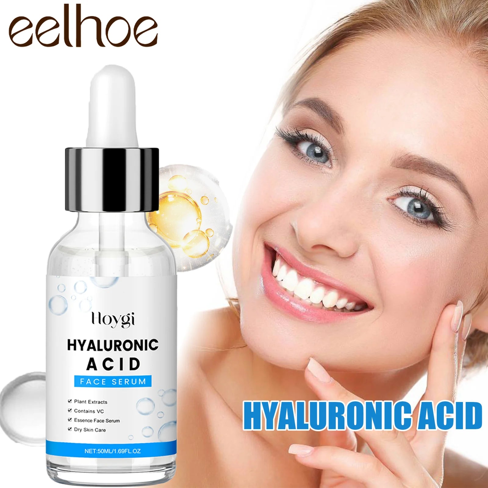 Hyaluronic Acid Serum 50ml Anti Aging Face Serum With Centella Asiatica Deep Hydration For Glowing Skin For Fine Lines Wrinkles - BlissFully