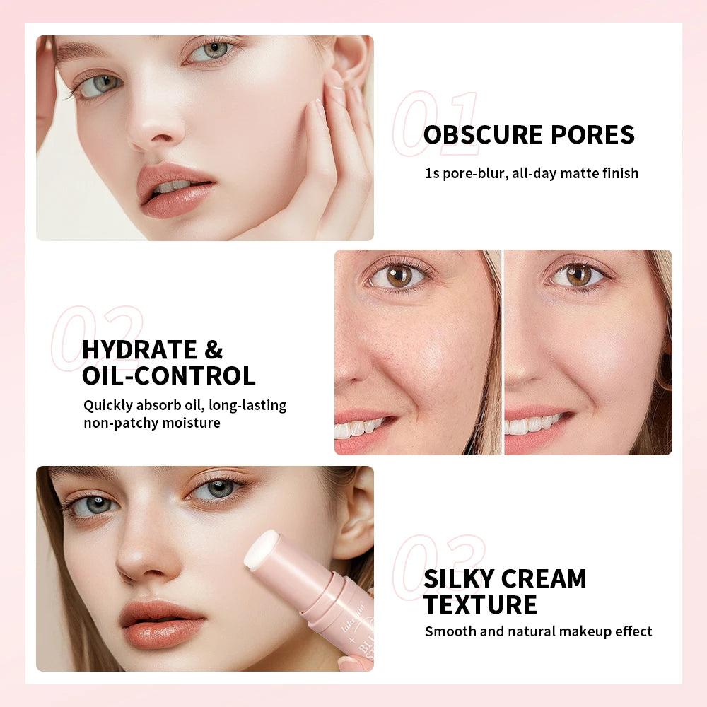 Blur Stick Invisible Pore Primer Moisturizing Face Primer Makeup Base Oil-control Water & Sweat Resistant Matte Barrier Primer