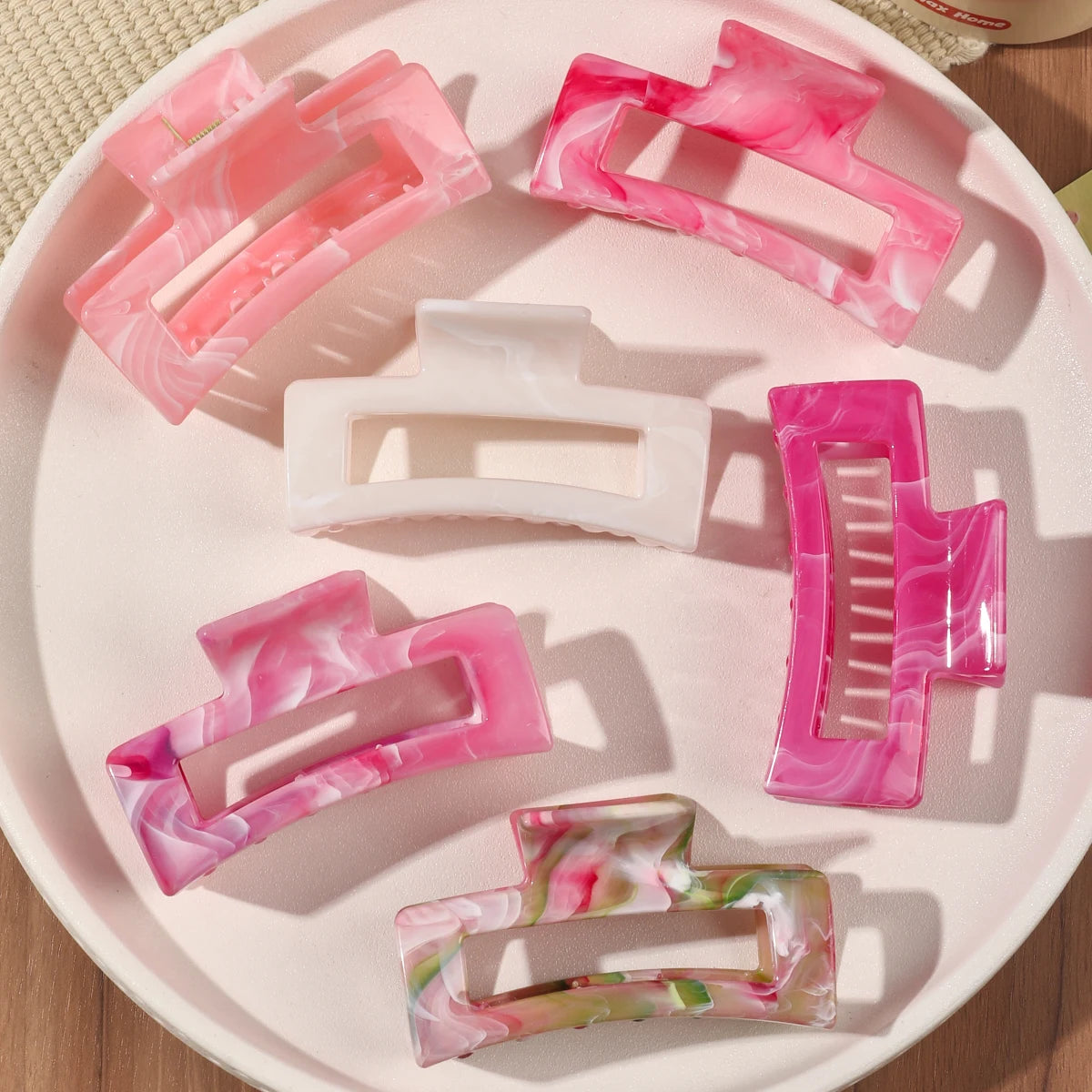 7 Pcs Big Hair Claw Clips 3.4" Non-slip Big Square Matte for Women Girls, Strong Hold Banana Clips for Thick Thin Hair - BlissFully