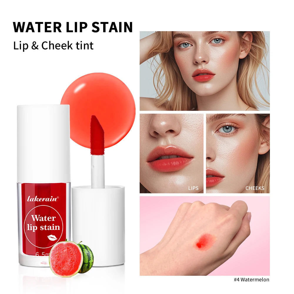 Fruity Water Lip Tint Gloss 4 Color Moisturizing Lip Glaze Long Lasting Lip Ink Face Lip Dual Purpose Liquid Lipstick Cosmetic M
