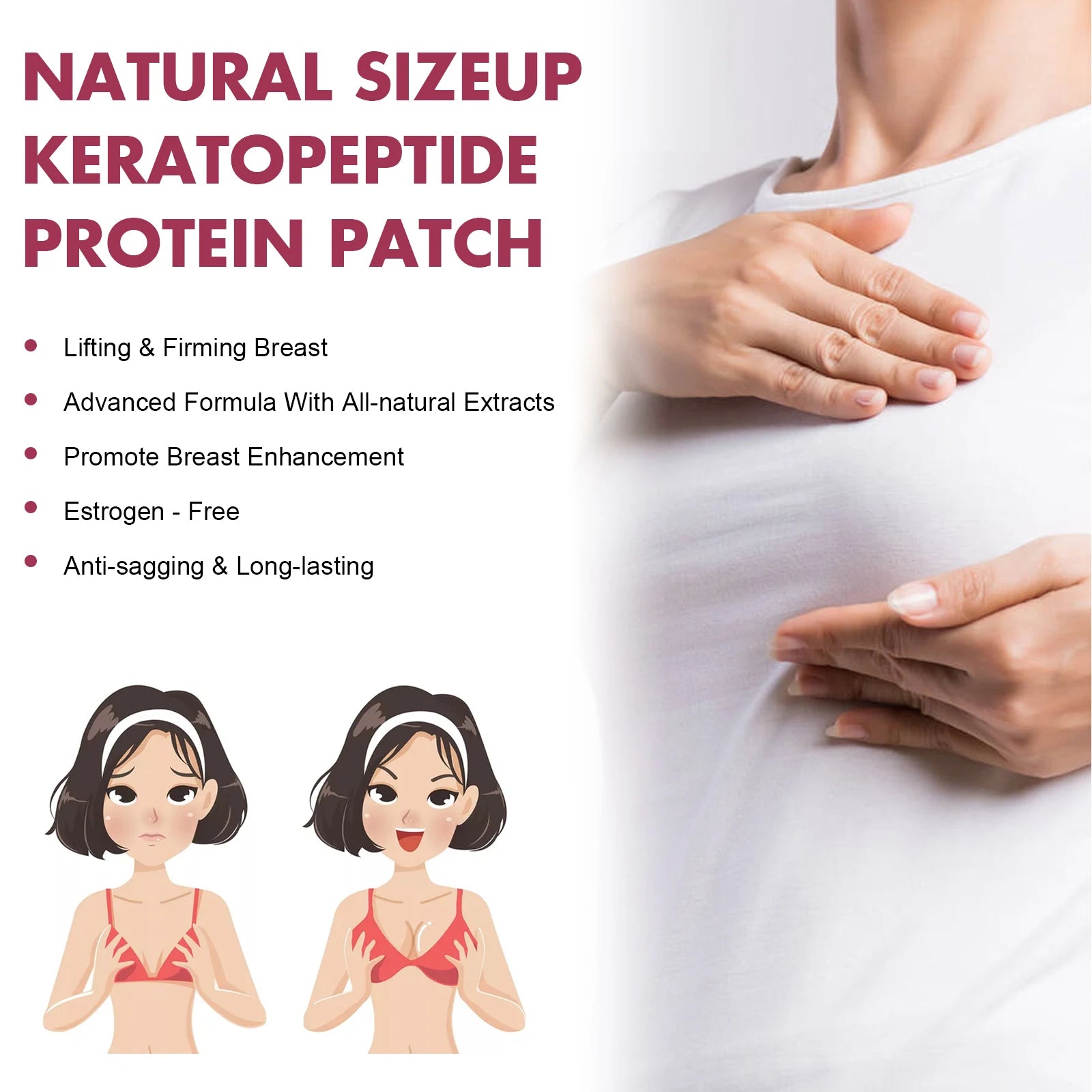 Breast Enhancement Patch: A Breast Care Patch for Preventing Sagging, Lifting, Enhancing Fullness and Increasing Breast Volume.