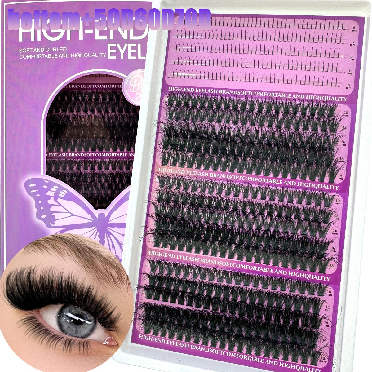 20Rows Lash Spikes Eyelash Clusters Volume Individual Lashes Wispy Eyelashes DIY Spiky Lash Extension Manga Clusters Eyelashes