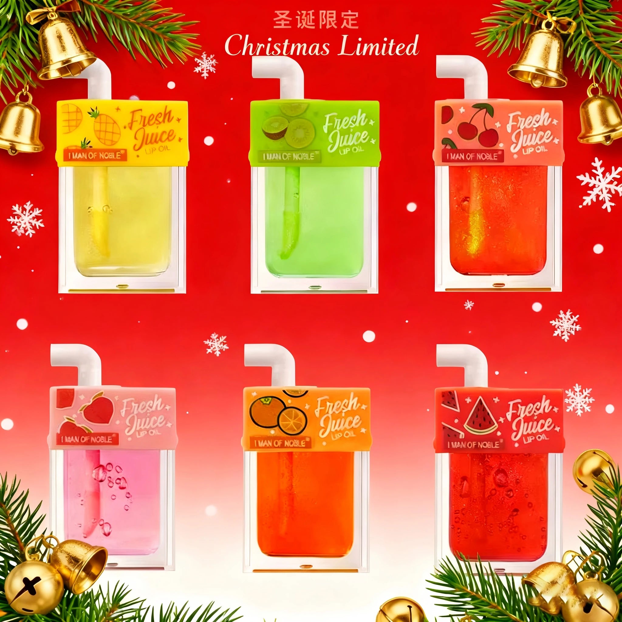 4-color rich fruit lip gloss lipstick lipbalm moisturizes and nourishes the lips, making them naturally shiny  Christmas gift