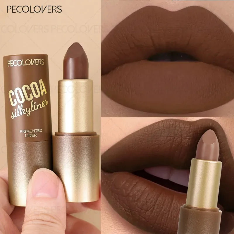1pcs Multi-color Lipstick, Brown Lip Gloss, Waterproof and Long-lasting, Full and Charming Lips, Lip Cosmetics